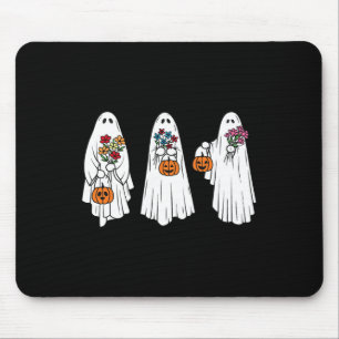 Groovy Vintage Floral Geist Süß Halloween Gruselig Mousepad