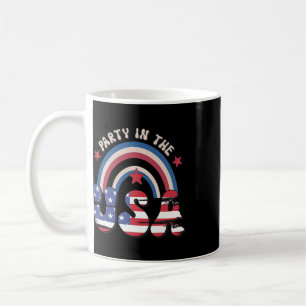 Groovy Vintage-Party in den USA Regenbogen Amerika Kaffeetasse