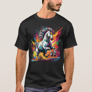 Groovy Vintage-Rennpferd Pop-Art T-Shirt