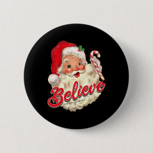 Groovy Vintage Weihnachtsmann Frohe Weihnachten Mä Button