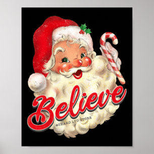 Groovy Vintage Weihnachtsmann Frohe Weihnachten Mä Poster