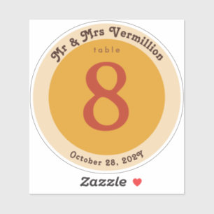 Groovy Vinyl Record Label Aufkleber für Tischnumme