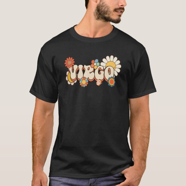 Groovy Virgo August September birthday astrology Z T-Shirt (Vorderseite)