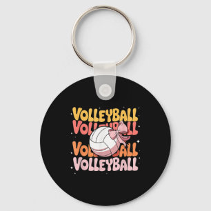 Groovy Volleyball Coquette Bow Volleyball Lover Vo Schlüsselanhänger