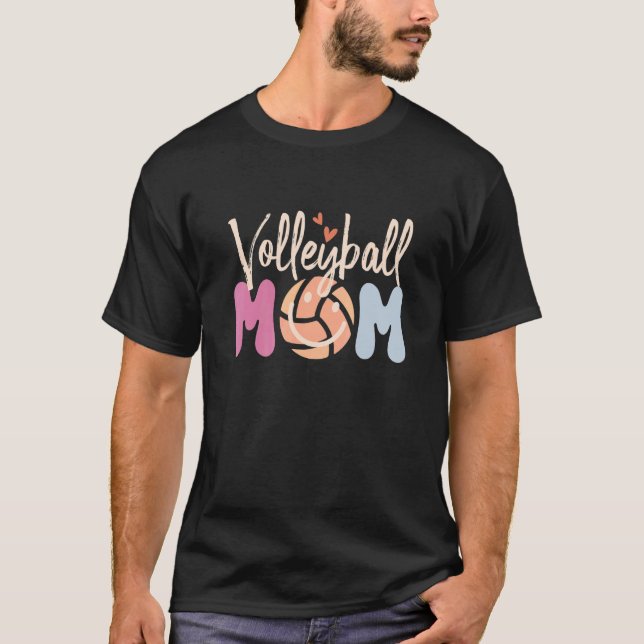 Groovy Volleyball Mom  Ball Mom  for woman T-Shirt (Vorderseite)