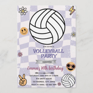 Groovy-Volleyball-Party-Einladung Einladung