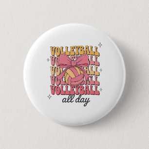 Groovy Volleyll Coquette Bow Girl Girl Women Volle Button