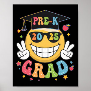 Groovy Vorschul-Absolvent Glücklicher Abschluss Cl Poster