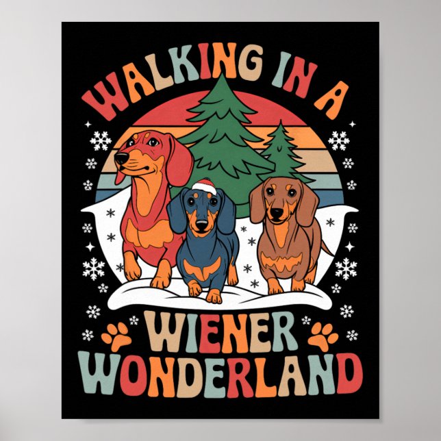 Groovy Walking in der Dackel Wunderland Dackel Tr Poster (Vorne)