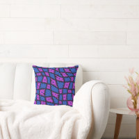 Groovy Wavy Trippy 60er Blume Karos Blue Pink