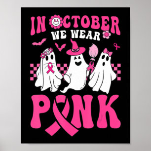 Groovy Wear Pink Brustkrebs Krieger Geist Hallo Poster