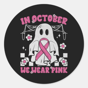 Groovy Wear Pink Brustkrebs Krieger Niedlich Ghost Runder Aufkleber