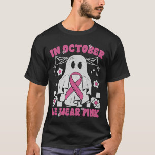 Groovy Wear Pink Brustkrebs Krieger Niedlich Ghost T-Shirt
