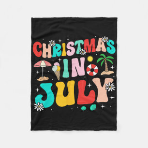 Groovy Weihnachten im Juli Mädchen Lustiger Sommer Fleecedecke