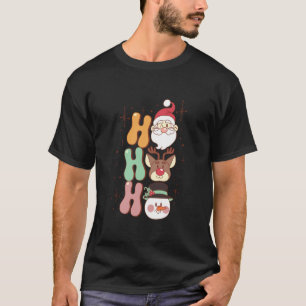 Groovy Weihnachten Santa Rentier Schneemann ho Vin T-Shirt