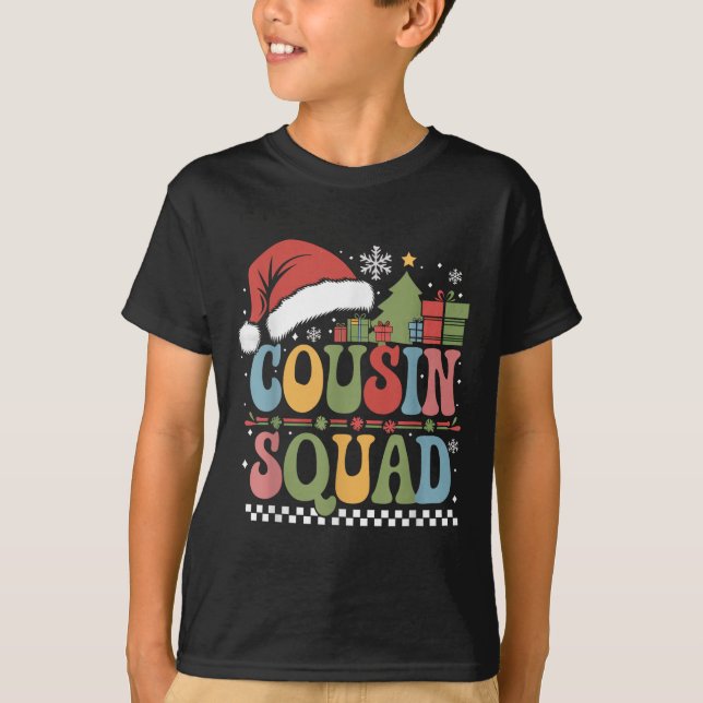 Groovy Weihnachts-Cousin Squad Xmas Matching Boys  T-Shirt (Vorderseite)