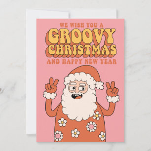 Groovy Weihnachtswünsche Frieden Liebe und Feierta Feiertagskarte
