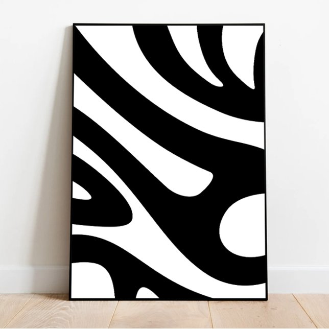 Groovy White and Black Art, Zebra Inspiriert Art Poster (Von Creator hochgeladen)