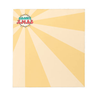 Groovy Xmas retro cartoon text sign Notizblock