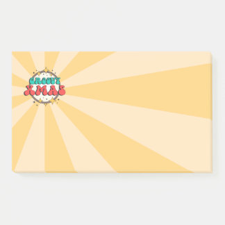 Groovy Xmas text retro cartoon seasonal Post-it Klebezettel