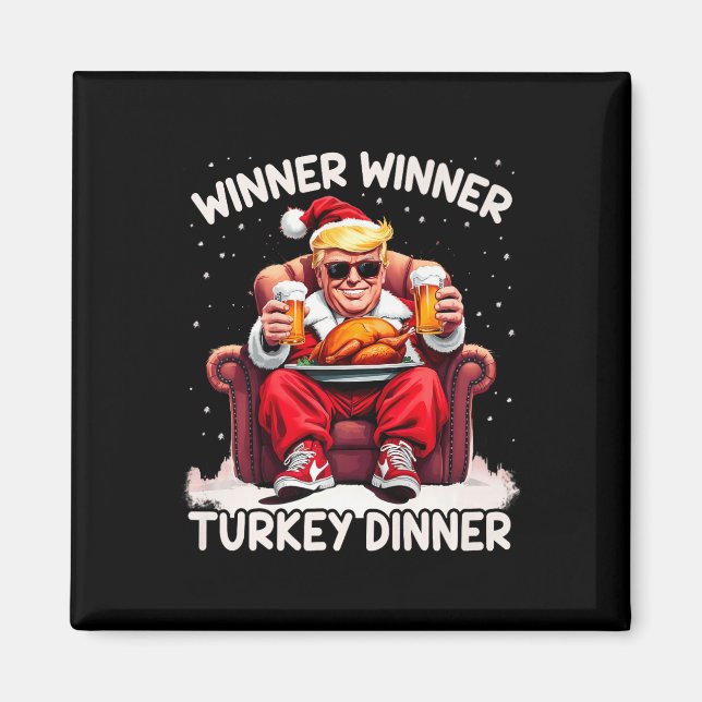 Groovy Xmas Trump Gewinner Türkei Abendessen als Magnet (Vorne)