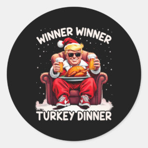 Groovy Xmas Trump Gewinner Türkei Abendessen als Runder Aufkleber