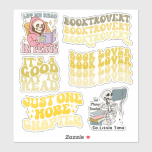 Groovy Yellow Book Lover & Reading Pack von Vinyl Aufkleber