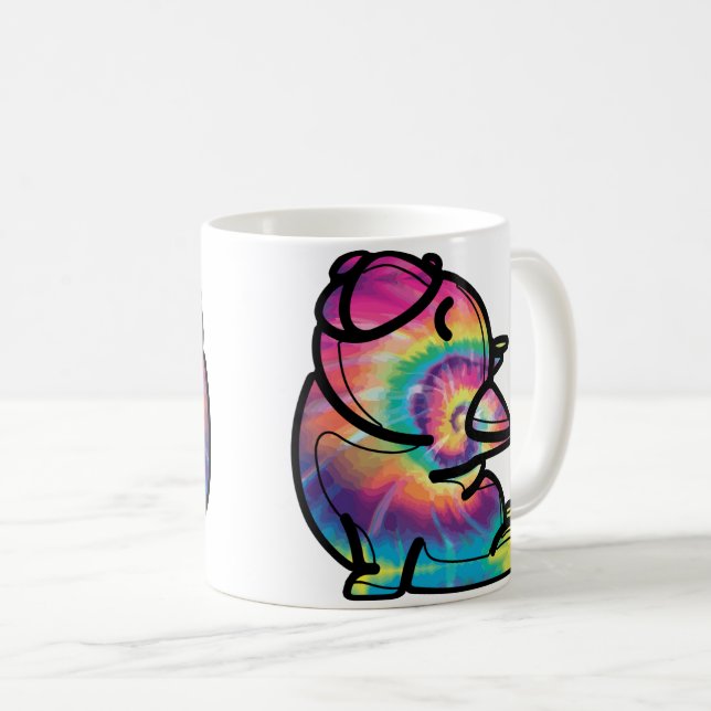 Groovy Yoga Bulldog: Funny Gefärbte Krawatte Color Kaffeetasse (VorderseiteRechts)