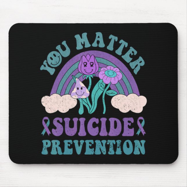 Groovy You 988 Suicide Prevention Awareness  Mousepad (Vorne)