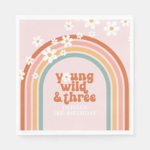 Groovy Young Wild Dreigängiger Regenbogen 3. Gebur Serviette
