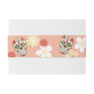 Groovy Zucker-Schädel Soft-Colors Retro-Blumen Einladungsbanderole