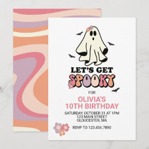 groovyer Geist retro Halloween Geburtstag Einladung