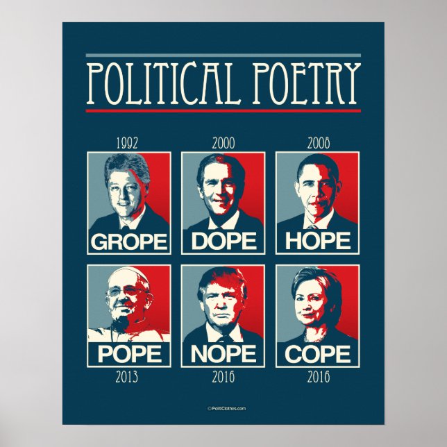 Grope Dope Hope Pope Nope Cope Poster (Vorne)