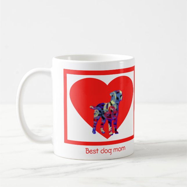 Grorder Terrier Dog Red Valentine's Day Coffee Tas Kaffeetasse (Links)