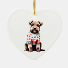 Grorder Terrier in Christmas Sweater Keramik Ornament