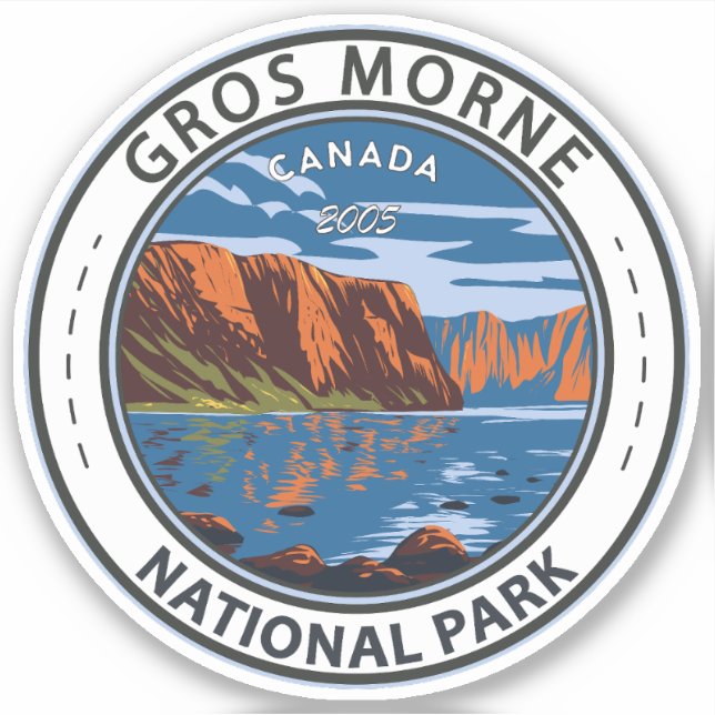 Gros Morne National Park Canada Travel Art Vintag Aufkleber (Vorderseite)