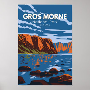 Gros Morne National Park Canada Travel Art Vintag Poster