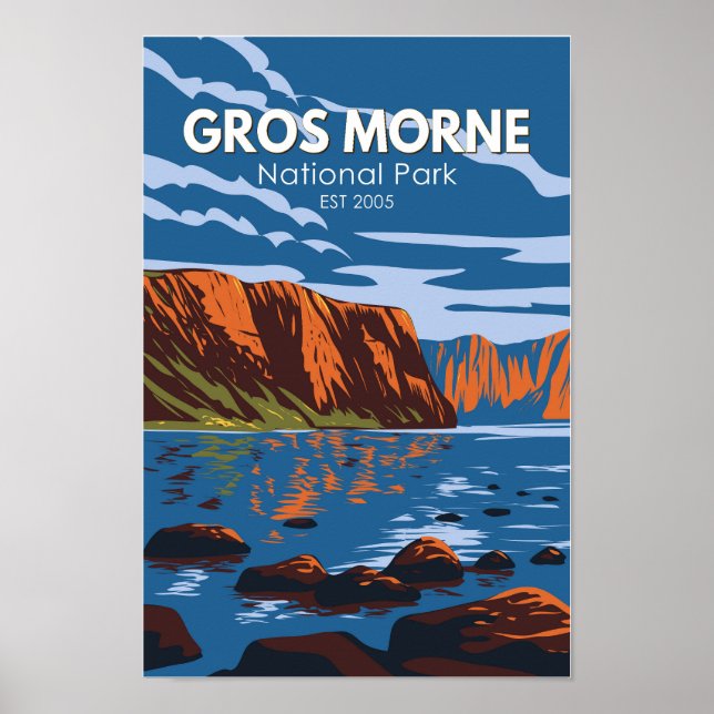 Gros Morne National Park Canada Travel Art Vintag Poster (Vorne)
