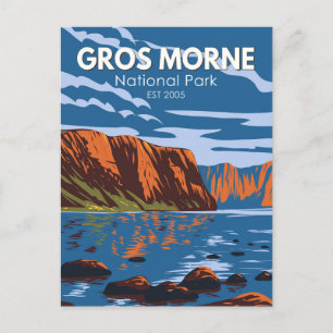 Gros Morne National Park Canada Travel Art Vintag Postkarte