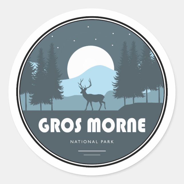 Gros Morne Nationalpark Deer Runder Aufkleber (Vorderseite)