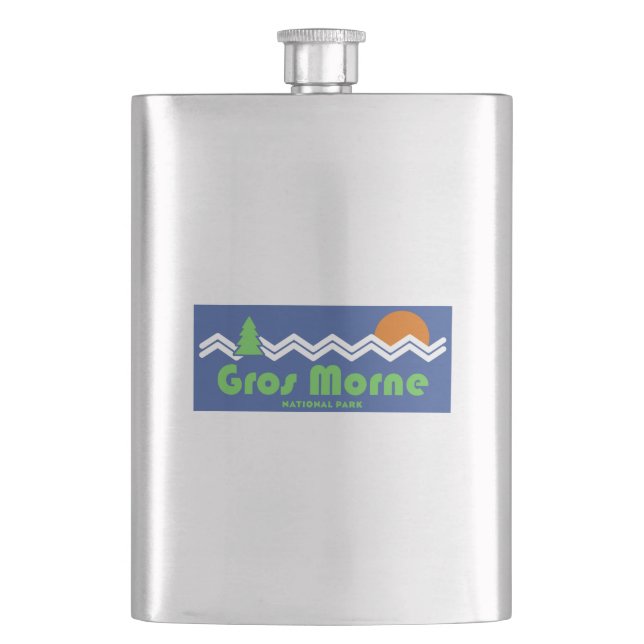 Gros Morne Nationalpark Retro Flachmann (Vorderseite)