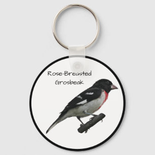 Grosbeak mit Rose Schlüsselanhänger