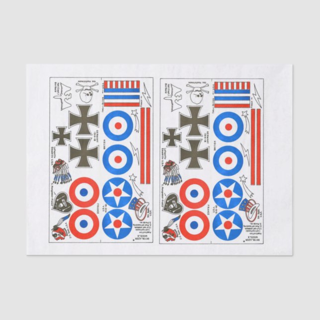 Groschen-Skala Flugzeugmodell-Insignieblatt Seidenpapier (Vorderseite)