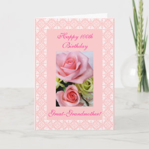Groß - 100. (Alter) Geburtstags-Rosen der Karte