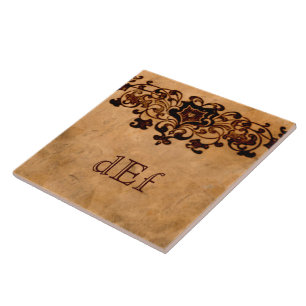 ・ Groß ・ Elegante Monogramm Tile Fliese