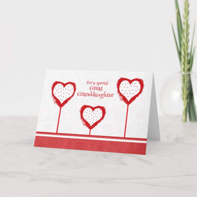 Groß - Enkelin Valentinstag-Karte Feiertagskarte (Vorderseite)