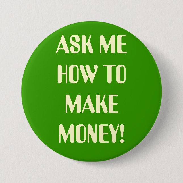 Groß FRAGEN Sie MICH WIE Knopf Button (Vorderseite)