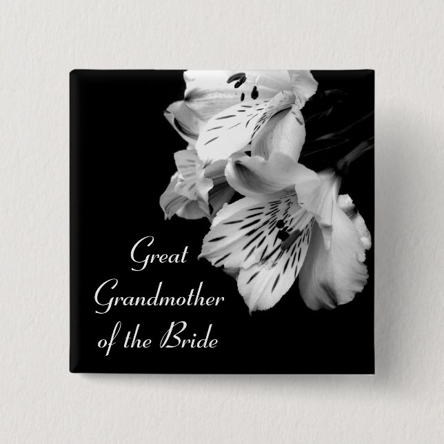 Groß - Großmutter des Braut-Lilien-Knopfes Button (Vorderseite)