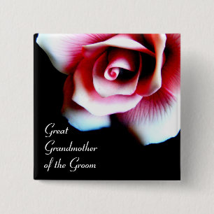 Groß - Großmutter des Bräutigam-Rosa-Rose Button