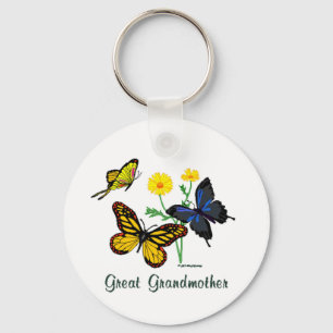 Groß - Großmutter Schmetterlinge Schlüsselanhänger